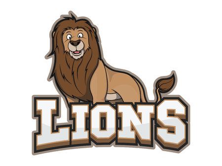 lions illustration design colorfulのイラスト素材