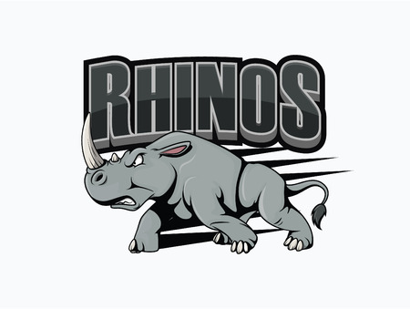 rhinos illustration design colorfulのイラスト素材