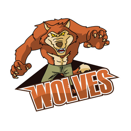 wolves illustration design colorfulのイラスト素材