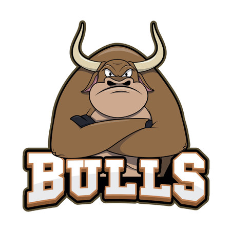 bulls illustration design colorfulのイラスト素材