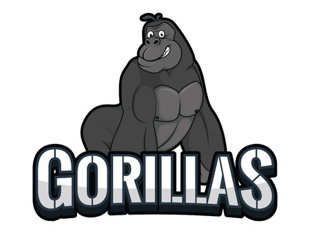 gorillas illustration design colorfulのイラスト素材