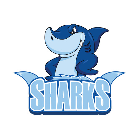 sharks illustration design colorfulのイラスト素材