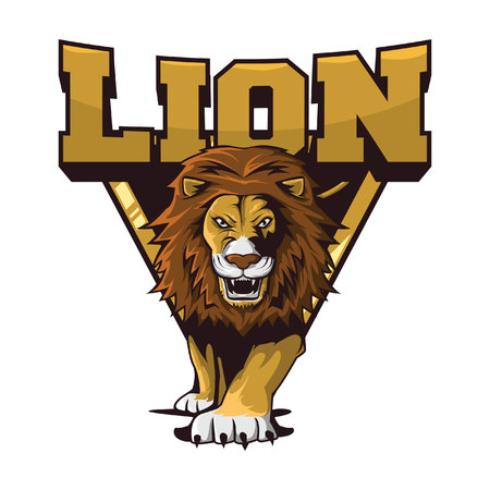 lions illustration design colorfulのイラスト素材