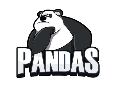 pandas illustration design colorfulのイラスト素材