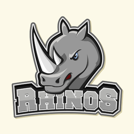rhino illustration designのイラスト素材