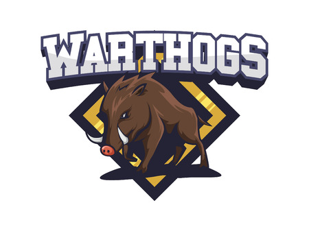 wathog illustration design colorfulのイラスト素材