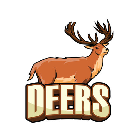 deers illustration design colorfulのイラスト素材