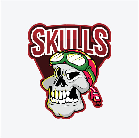 skulls illustration design colorfulのイラスト素材