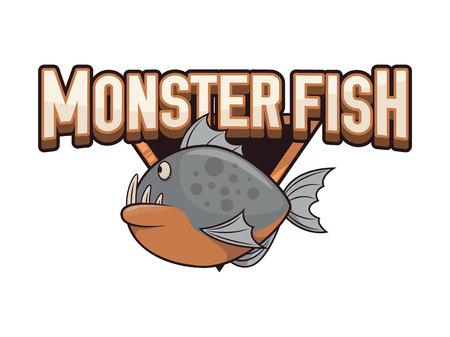monster fish illustration design colorfulのイラスト素材