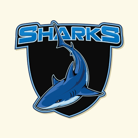 shark badge illustration designのイラスト素材