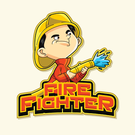 fire fighter illustration designのイラスト素材