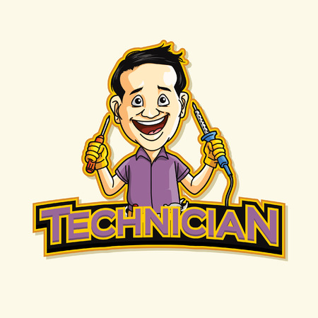 technician illustration design colorfulのイラスト素材