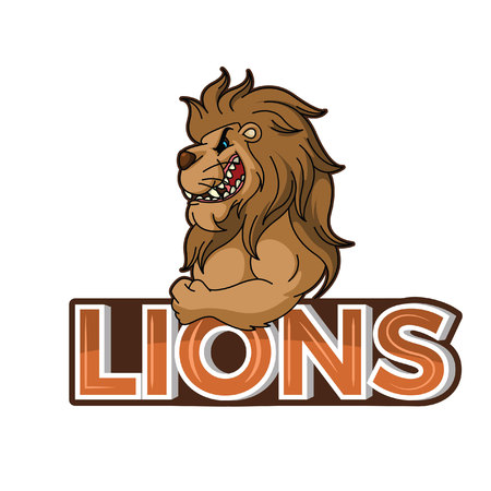 lions illustration design colorfulのイラスト素材