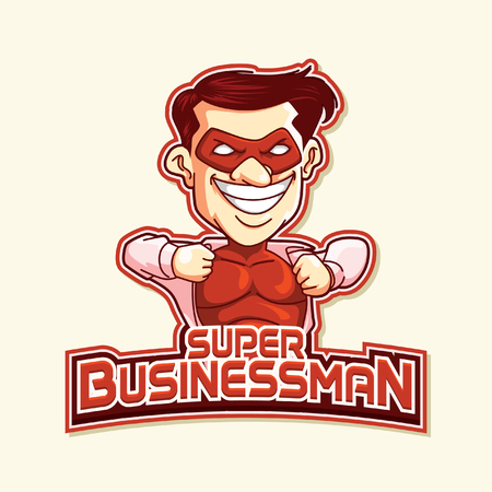 super businessman red illustration designのイラスト素材