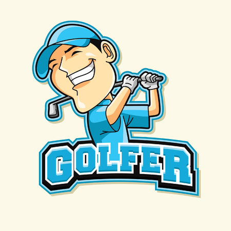 golfer illustration designのイラスト素材