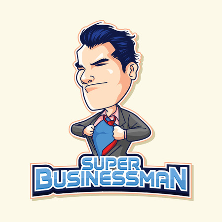 super businessman blue illustration designのイラスト素材