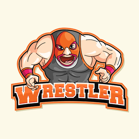 wrestler illustration designのイラスト素材