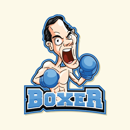 boxer illustration designのイラスト素材