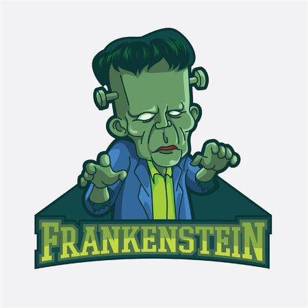 frankenstein illustration design colorfulのイラスト素材