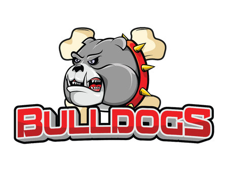 bulldogs banner illustration designのイラスト素材