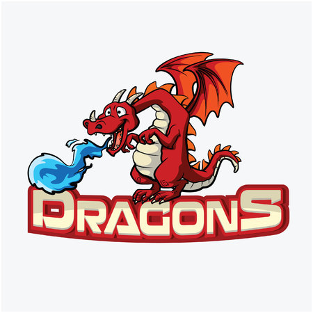 dragons banner illustration design colorfulのイラスト素材