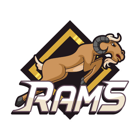 rams banner illustration designのイラスト素材