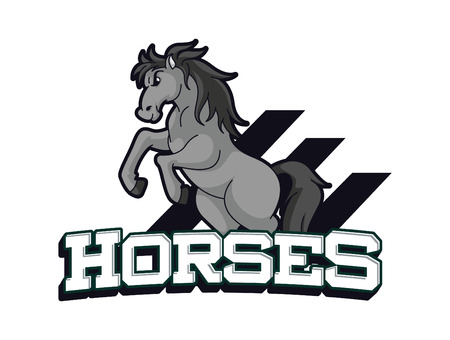 horses banner illustration designのイラスト素材
