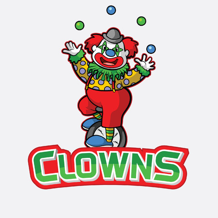 clowns banner illustration design colorfulのイラスト素材