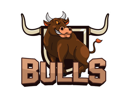 bulls banner illustration designのイラスト素材