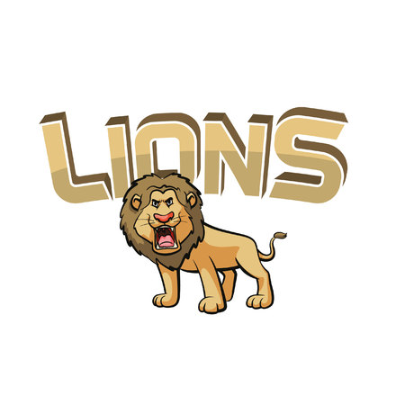 lions banner illustration designのイラスト素材
