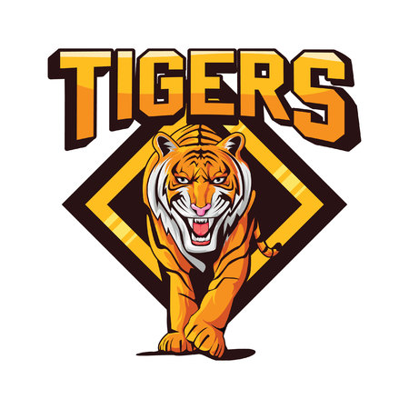 tigers banner emblem illustration designのイラスト素材