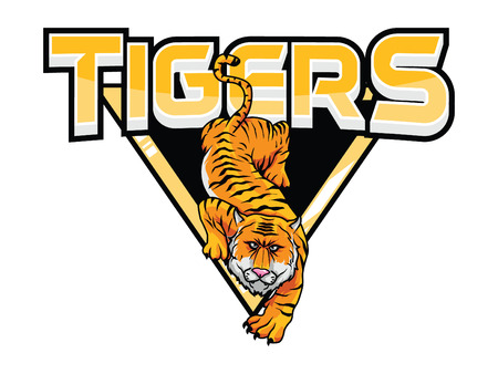 tigers banner illustration designのイラスト素材