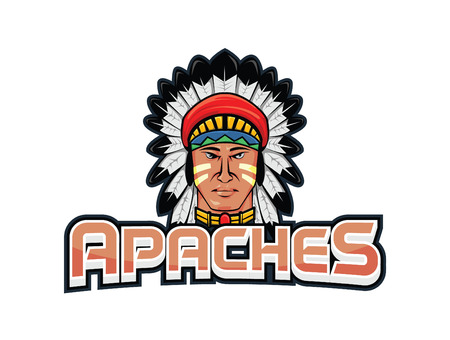 apaches banner illustration designのイラスト素材