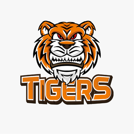 tigers banner illustration design colorfulのイラスト素材