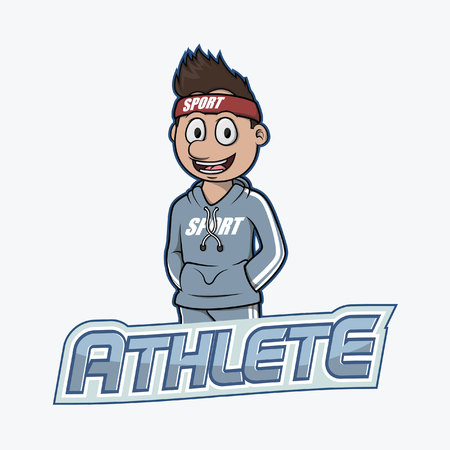 Illustration for athlete banner illustration design colorful - Royalty Free Image