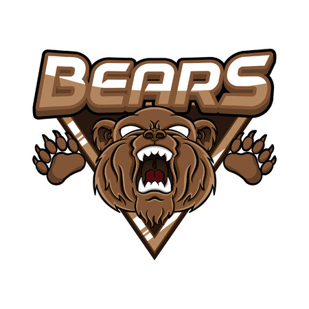 bears banner illustration design colorfulのイラスト素材