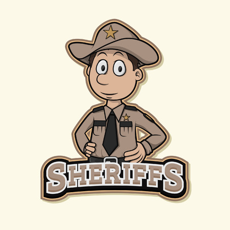 sheriff logo illustration designのイラスト素材