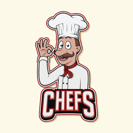 chef logo illustration designのイラスト素材