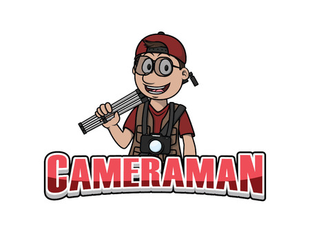 cameraman banner illustration design colorfulのイラスト素材