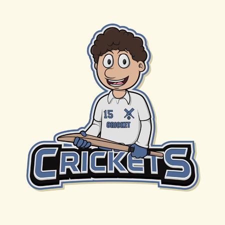 cricket logo illustration designのイラスト素材