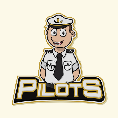 pilot logo illustration designのイラスト素材