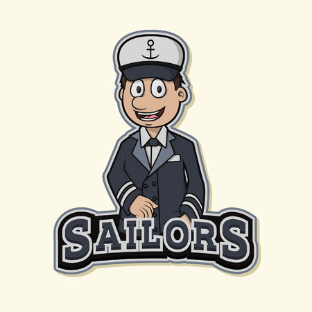 sailor logo illustration designのイラスト素材