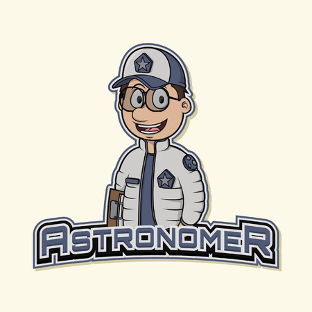 astronomer  illustration designのイラスト素材