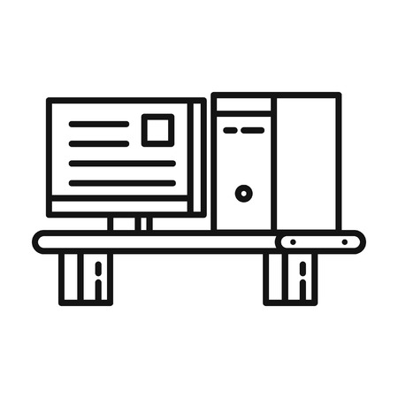 computer desk vector illustration designのイラスト素材