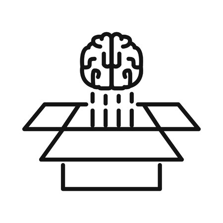 brain think out of the box vector illustration designのイラスト素材
