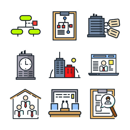 company icon set colorのイラスト素材