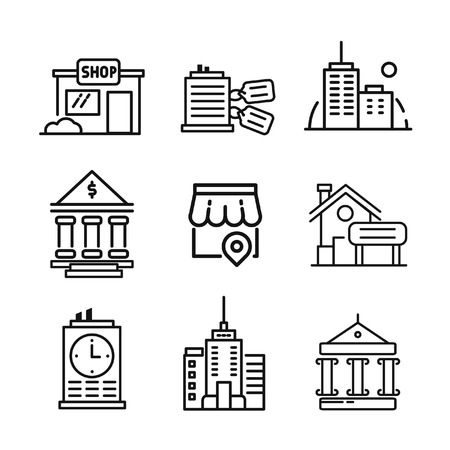 building icon set illustration designのイラスト素材