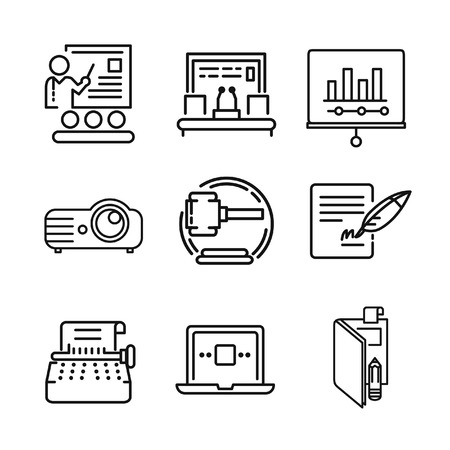 meeting icon set illustration designのイラスト素材