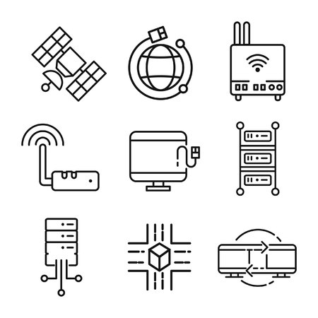 networking device icon setのイラスト素材