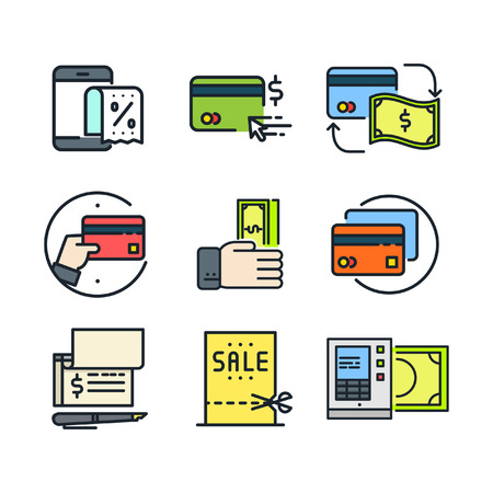 payment choice icon set colorのイラスト素材